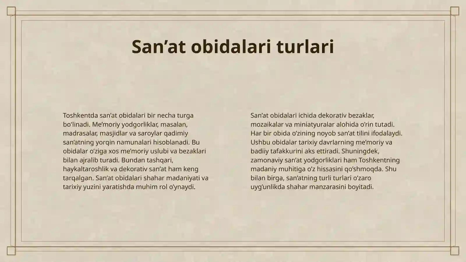 TOSHKENT SAN’AT OBIDALARI 4