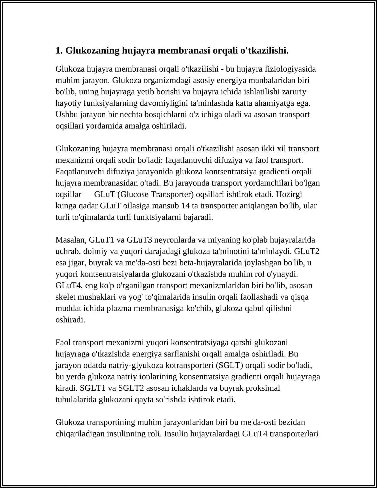 GLYUKOZANI MEMBRANA ORQALI ÒTKAZILISHI 4