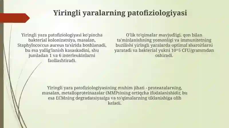 Teri jarohatlari va yiringli yaralarda farmatsevtik yordam tamoyillari 4