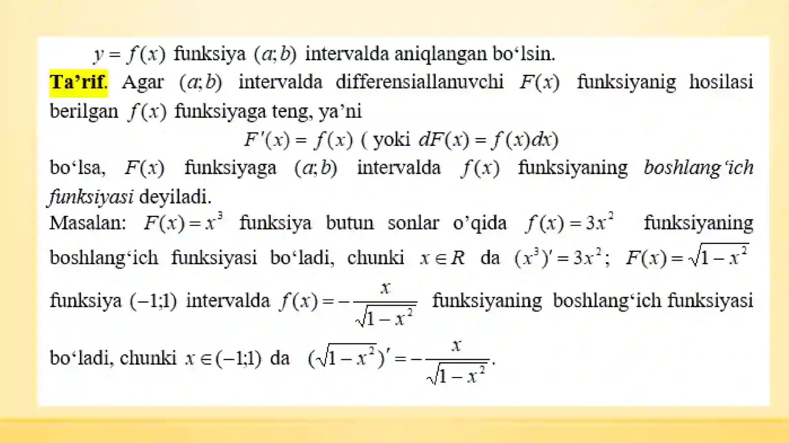 Integral va uning tatbiqlarini o'rgatish metodikasi 4