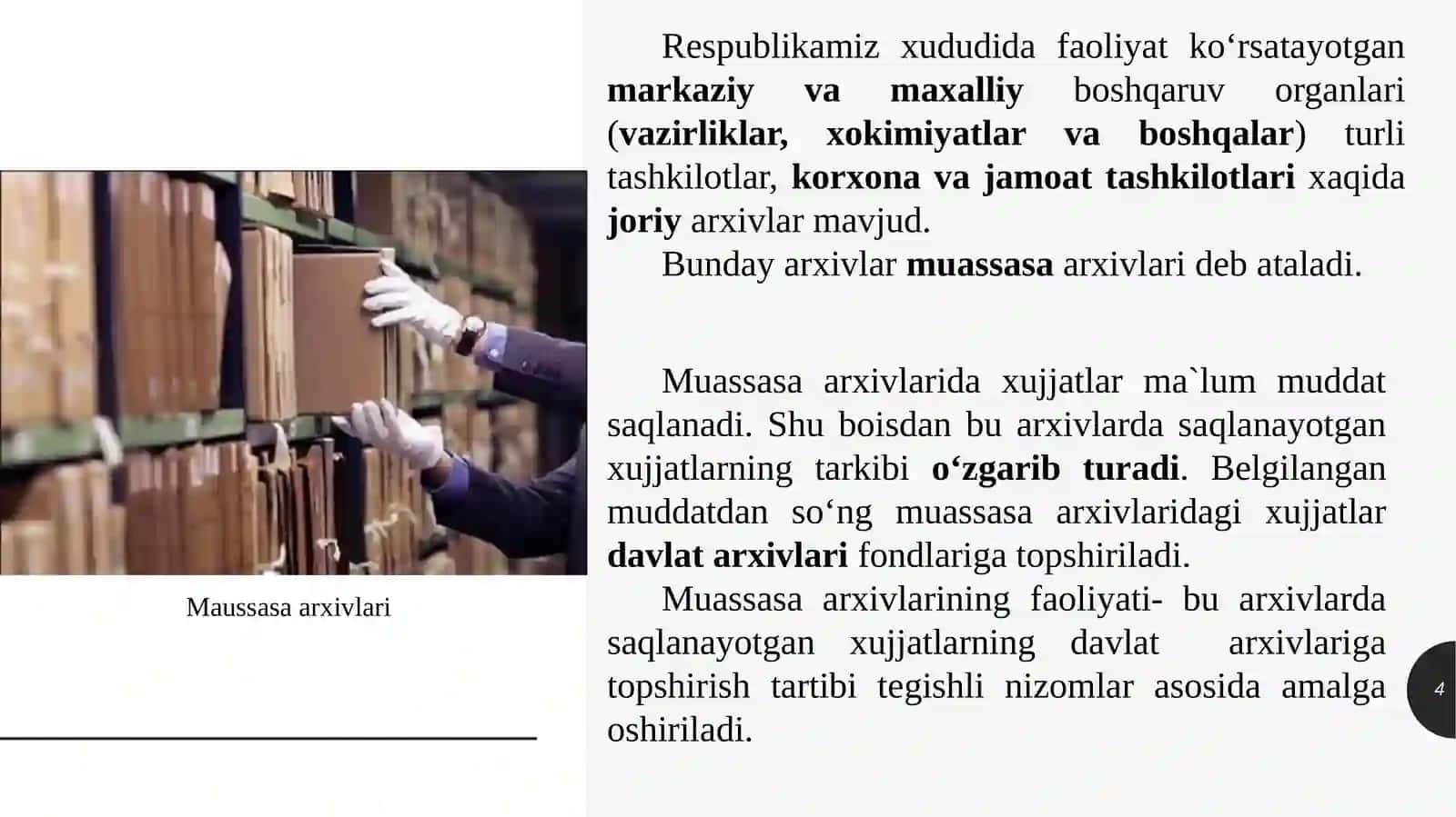Tarixiy o’lkashunoslikni rivojlantirishda arxivshunoslikning o’rni 4