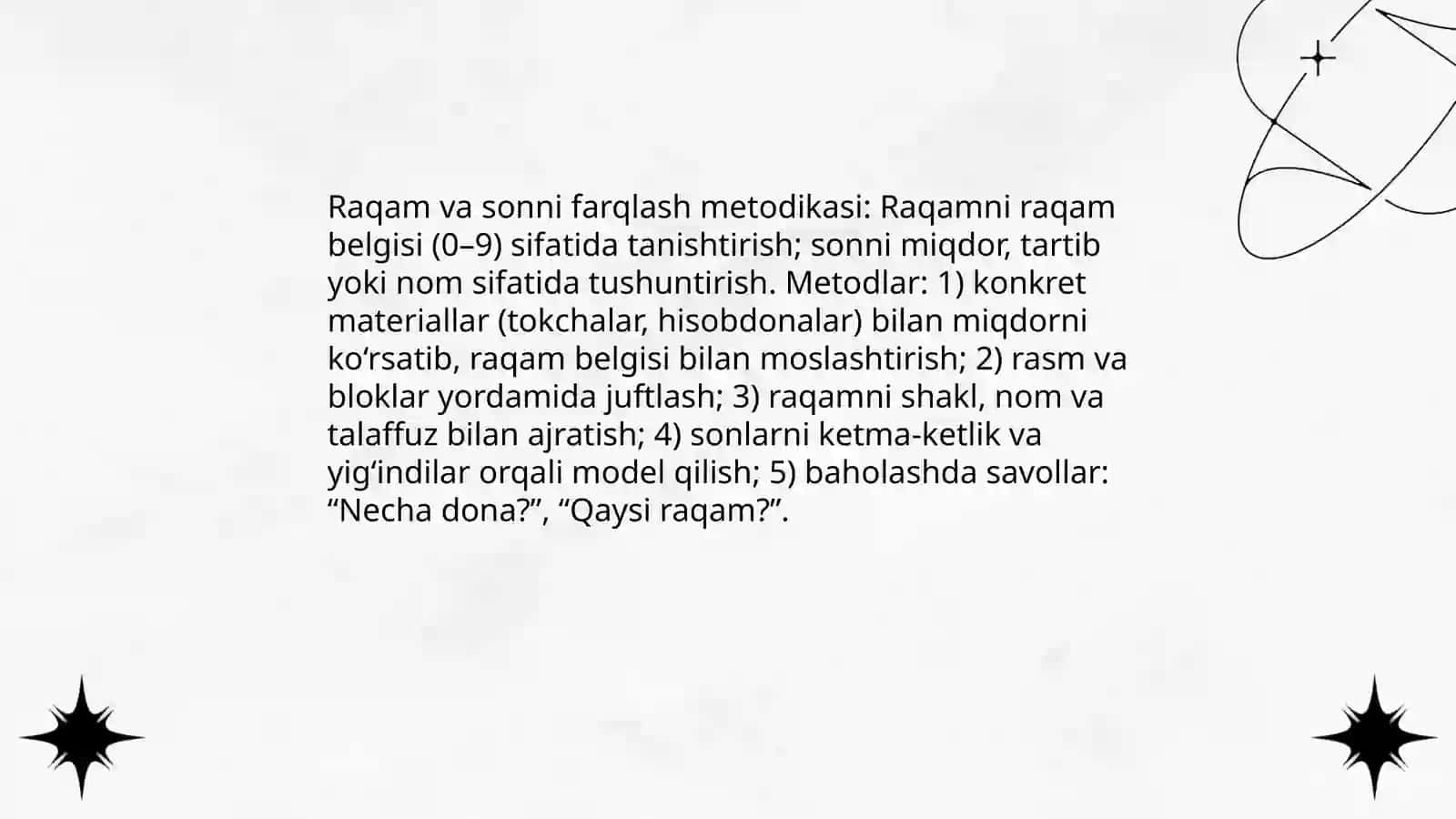 Son tushunchasini oʻqitish metodikasi 4