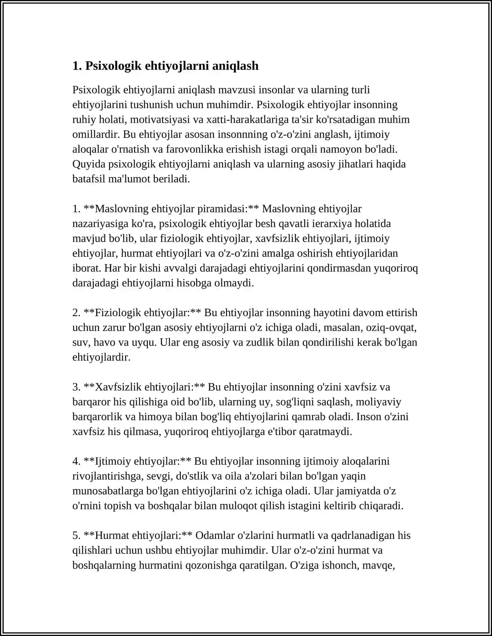 PSIXIK TAYYORGARLIKDAN ORTDA QOLGANLARNI BAHOLASH 4