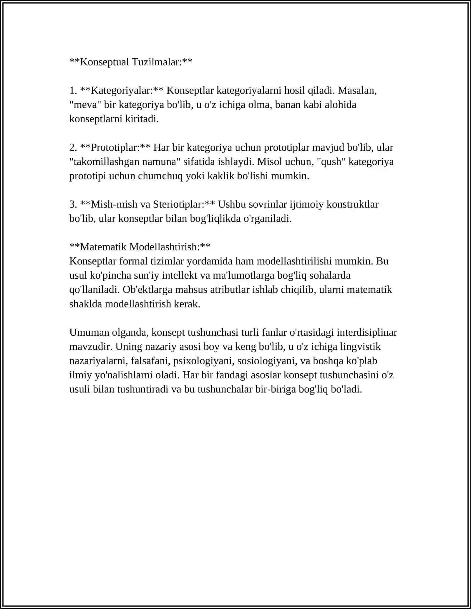 KONSEPT TUSHUNCHASI MAVZUSIDA ADABIYOTLAR IZLASH VA TAQDIMOT 4