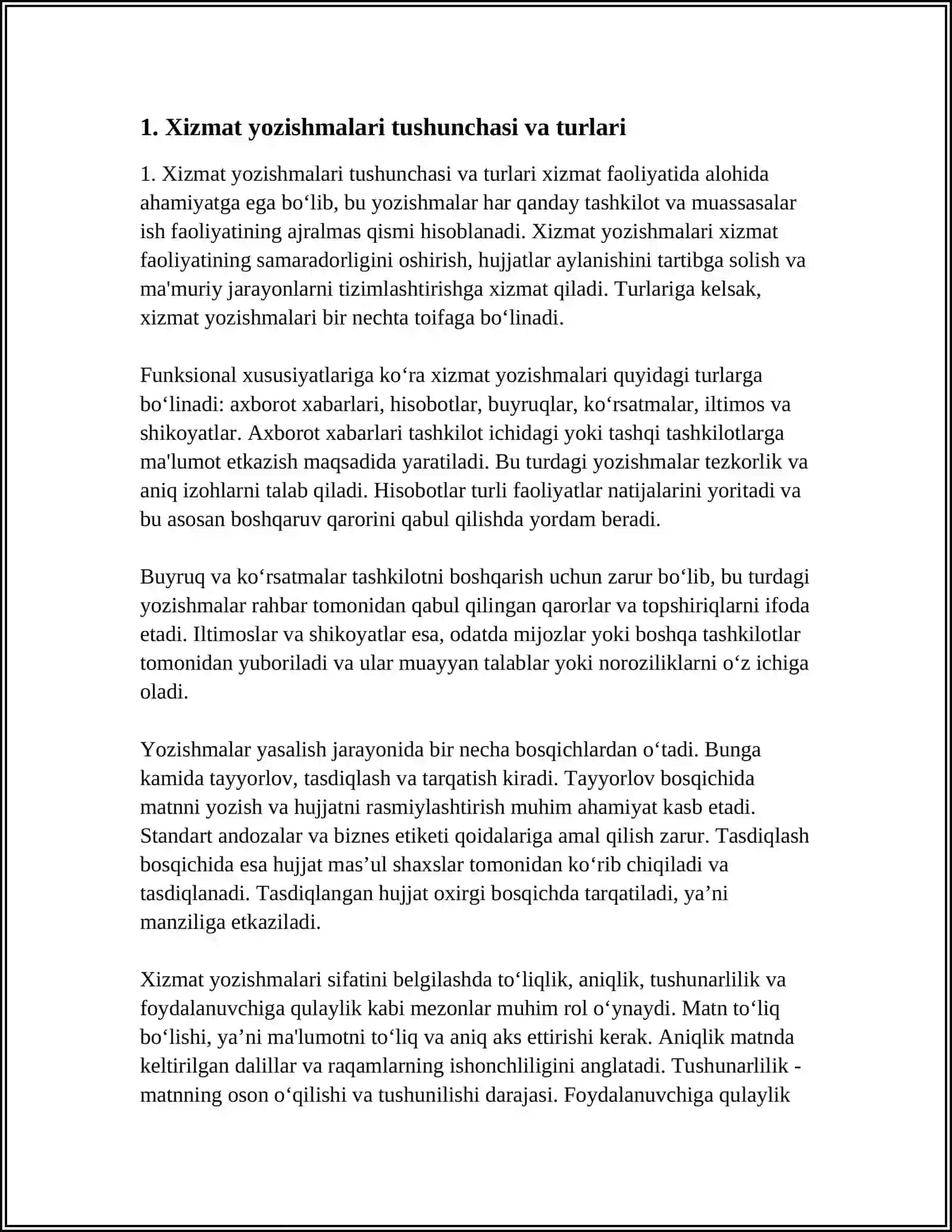 XIZMAT YOZISHMALARI VA ULARNING ISHLASH TEXNOLOGIYALARI 4