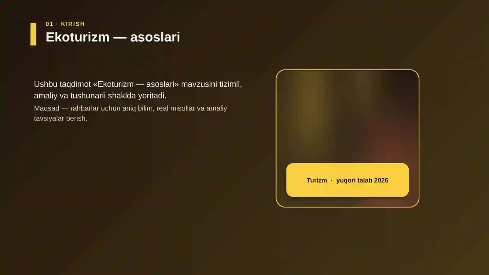 Ekoturizm — asoslari 4