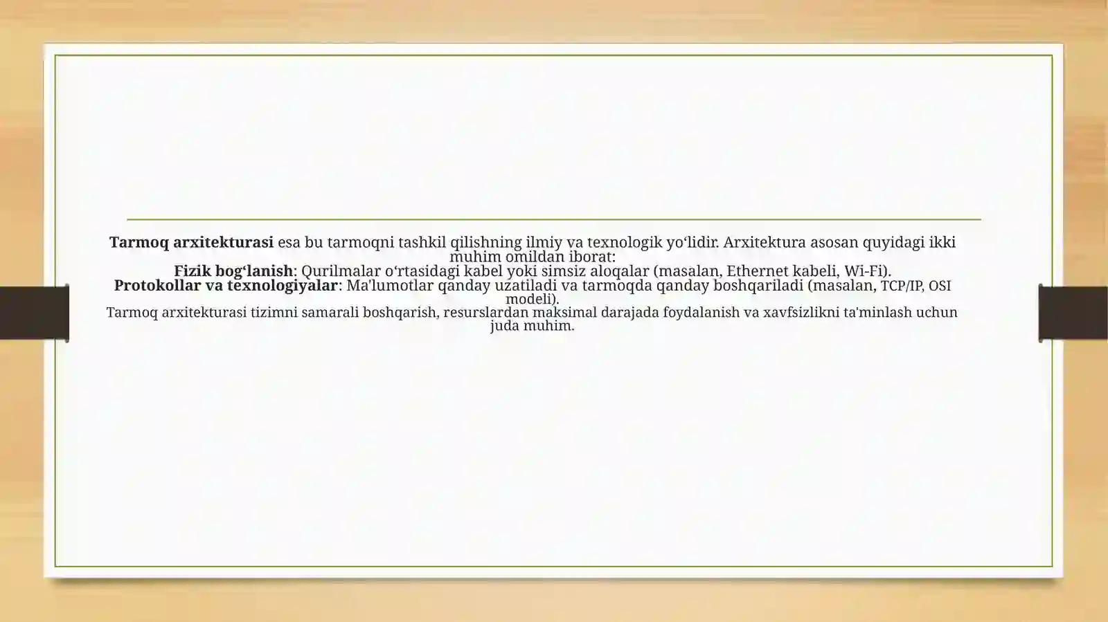 Tarmoq arxitekturalari 4
