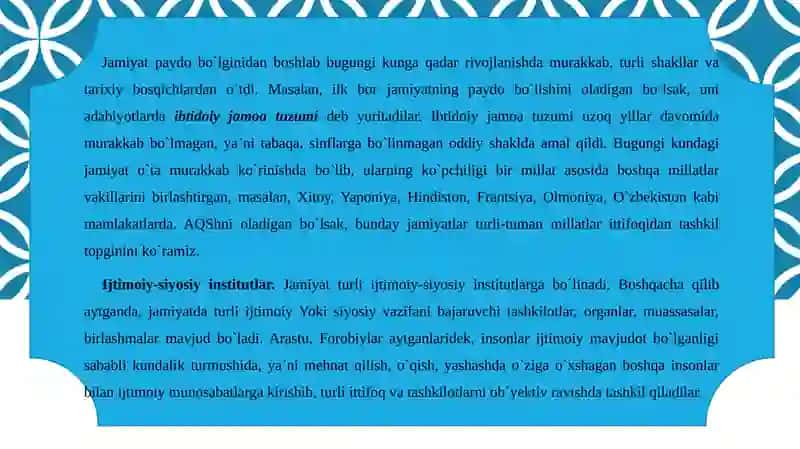 Davlat jamiyat mavjud bo'lishining bir shakli sifatida 4