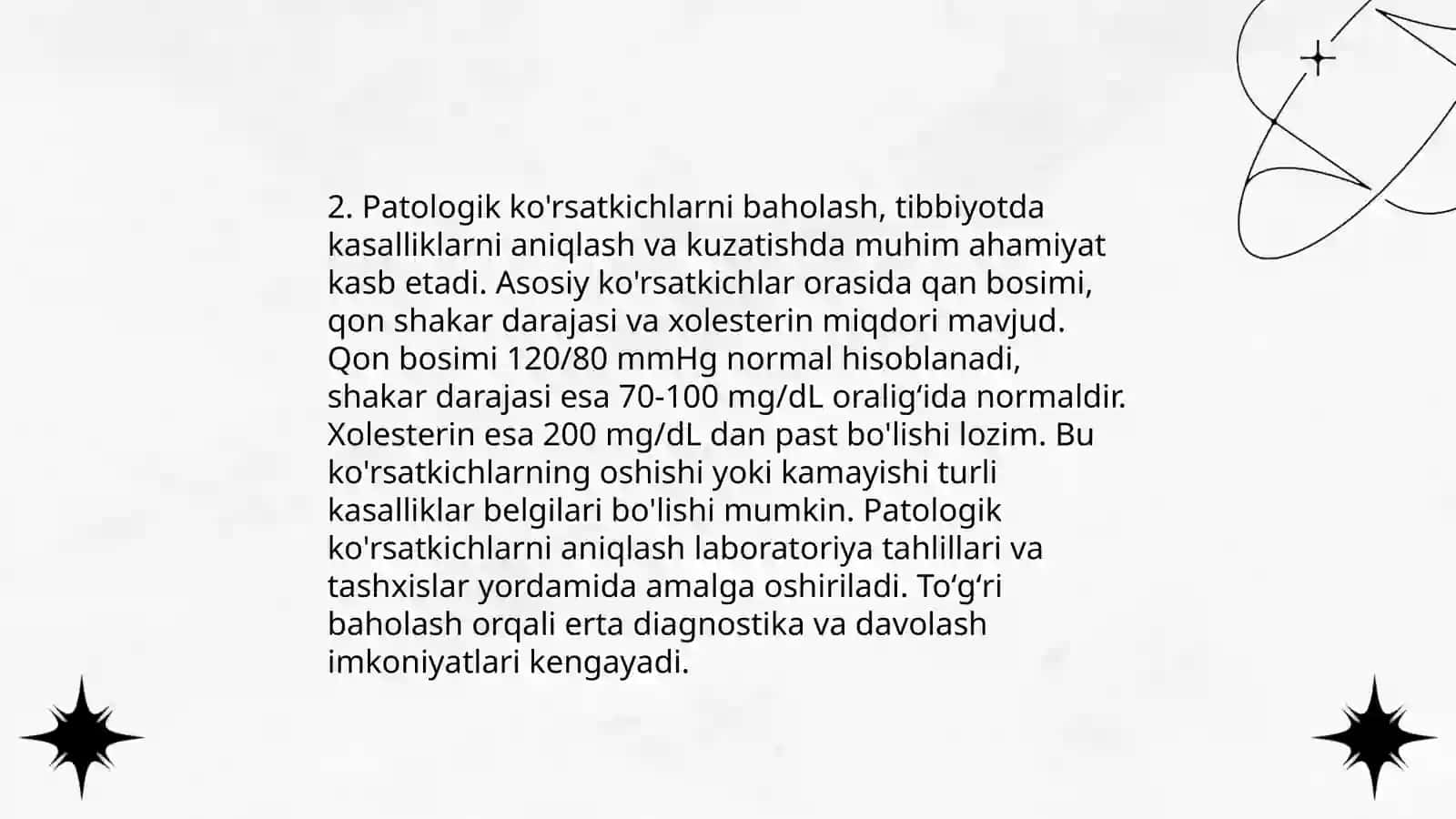Normal fiziologik va patologik kòrsatkichlarni aniqlash 4