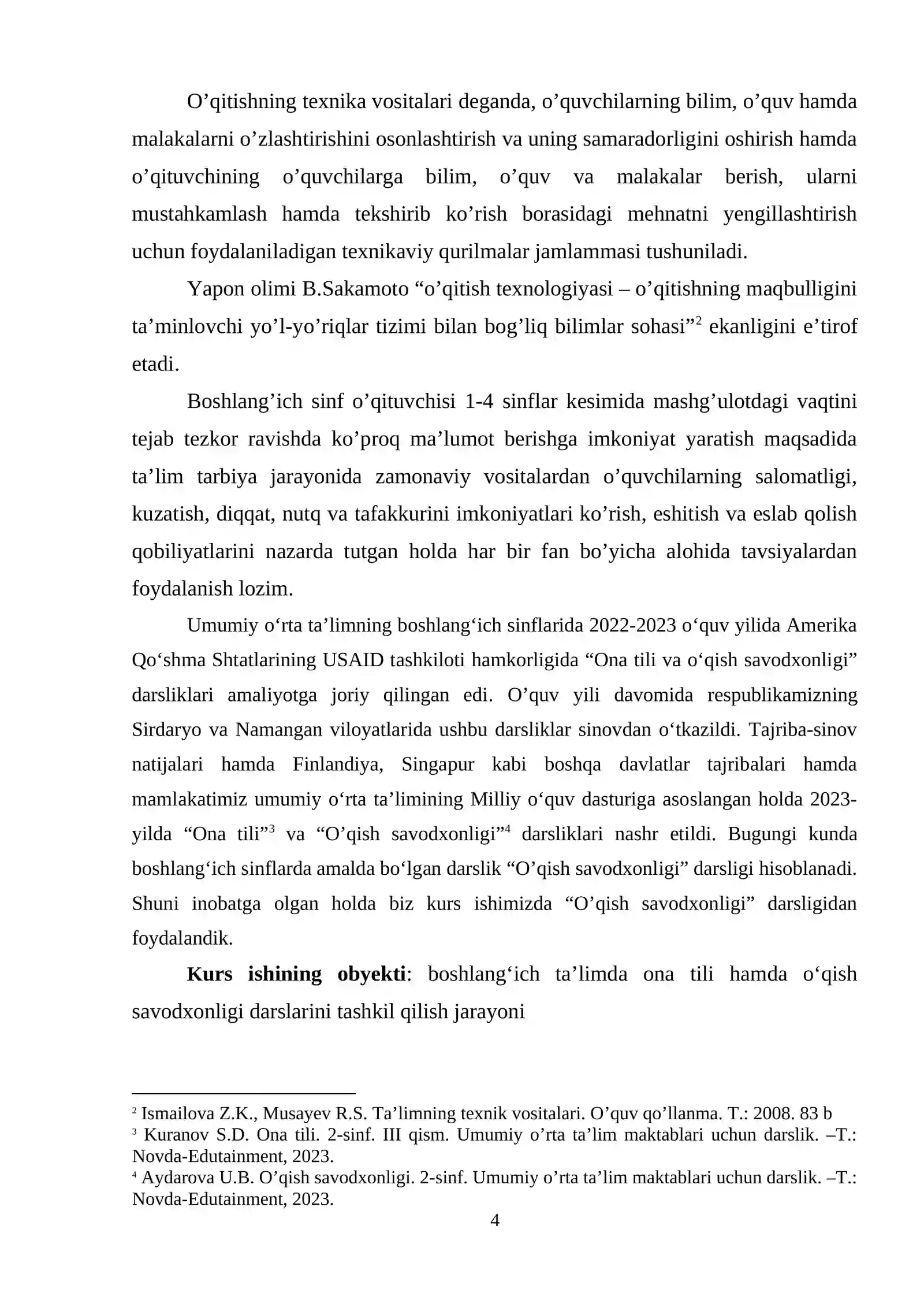 BOSHLANG‘ICH SINF ONA TILI VA O‘QISH SAVODXONLIGI DARSLARIDA TEXNIKA VOSITALARIDAN FOYDALANISH 4