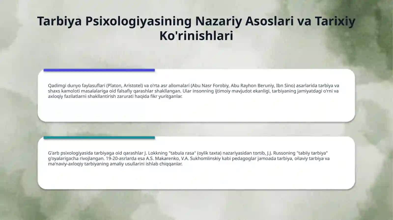 Tarbıya psixologiyasi mavzusida slayd taqdimot 4