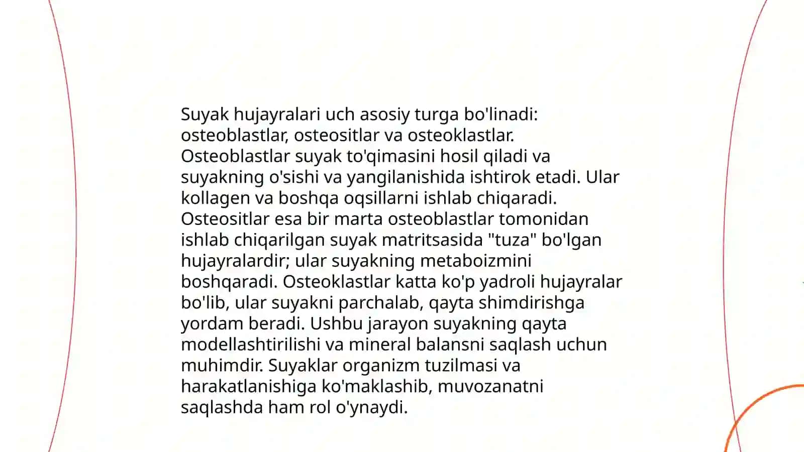 Suyak hujayralarining o'sishi va tasir etishiga omillar 4