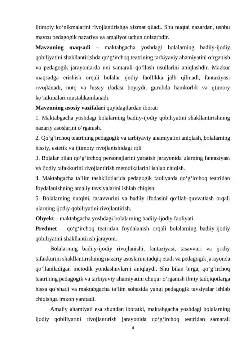 Maktabgacha yoshdagi bolalarni qo’g’irchoq personajlarini yasash orqali badiiy ijodiy qobilyatlarini shakllantirishning tarbiyaviy ahamiyati .docx 4
