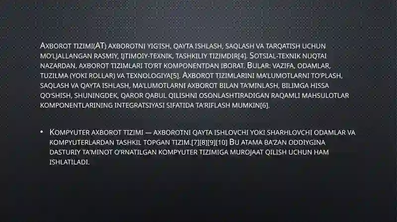 Axborot tizimi(AT) 4