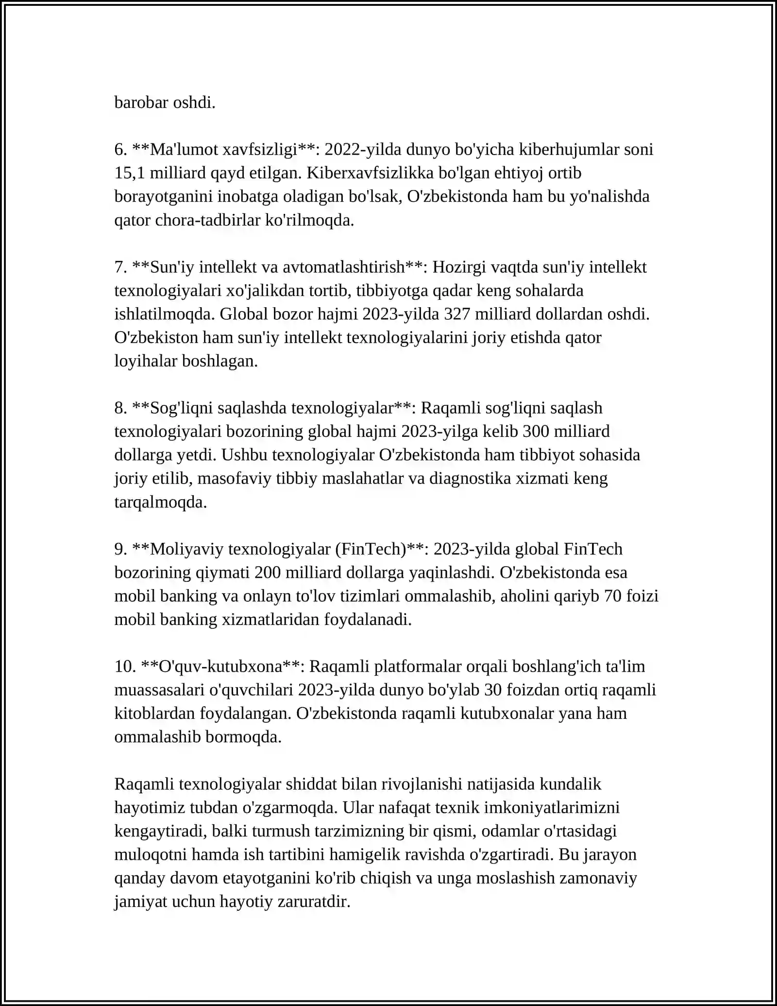 RAQAMLI TEXNOLOGIYALAR VA ULARNING INSON HAYOTIGA TA'SIRI 4