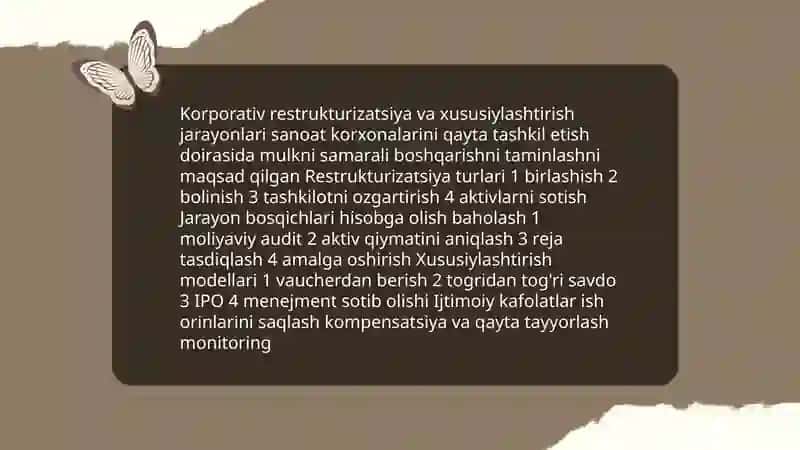 Sanoat korxonalarini qayta tashkil etishning qonuniy asoslari 4