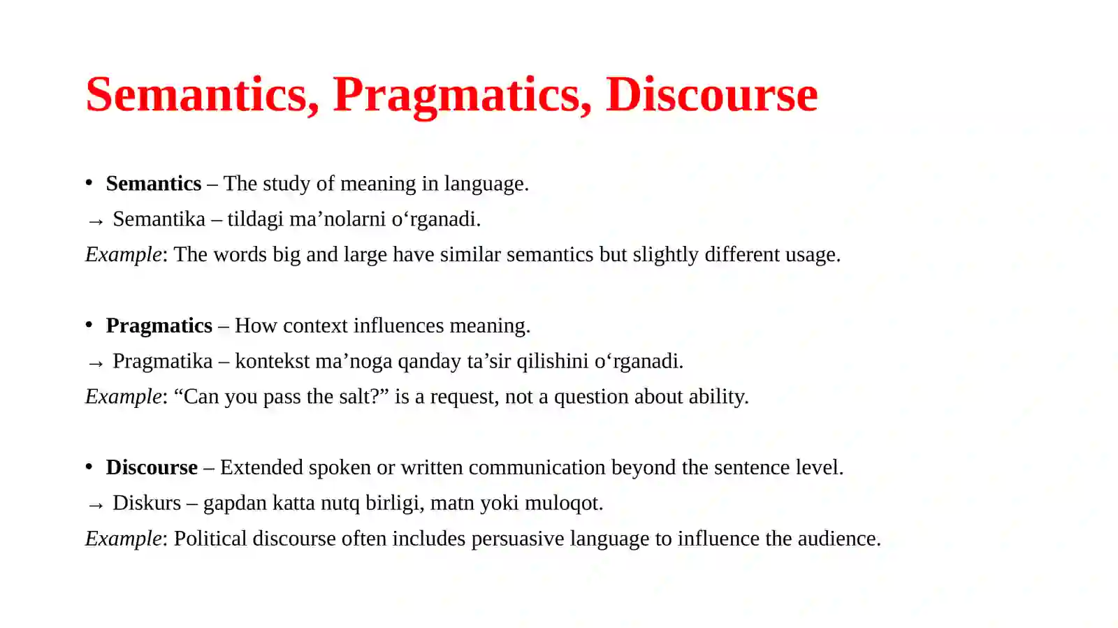 Advanced linguistic terms 4