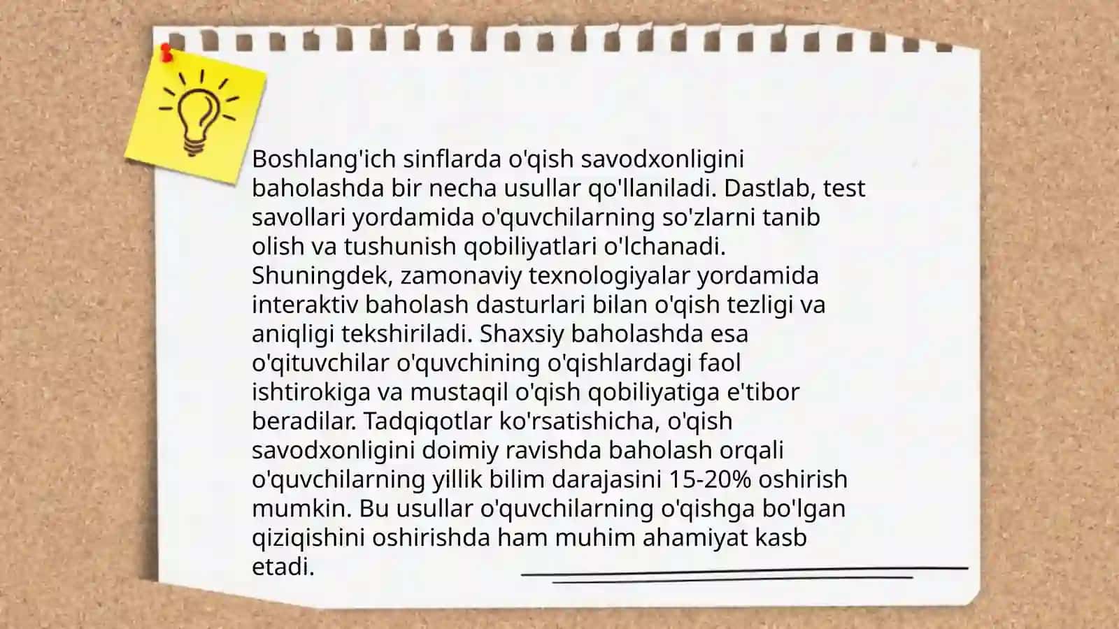 Boshlangʻich sinflarda oʻqish savodxonligini baholash 4