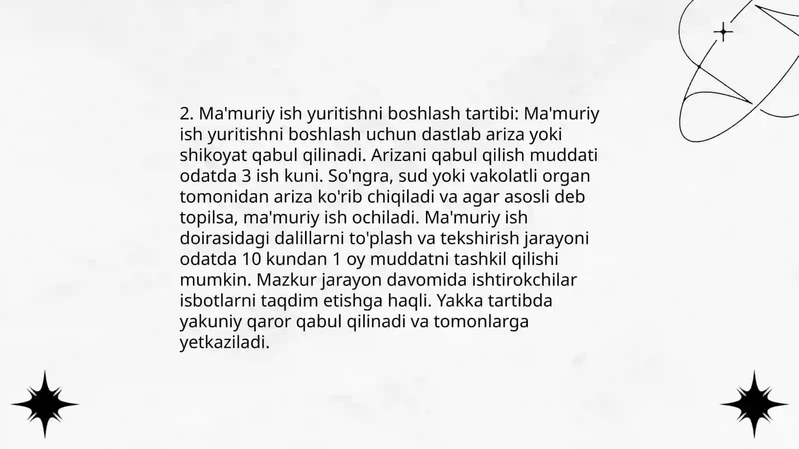 Alohida toifadagi ma'muriy ish yurituvni amalga oshirish 4