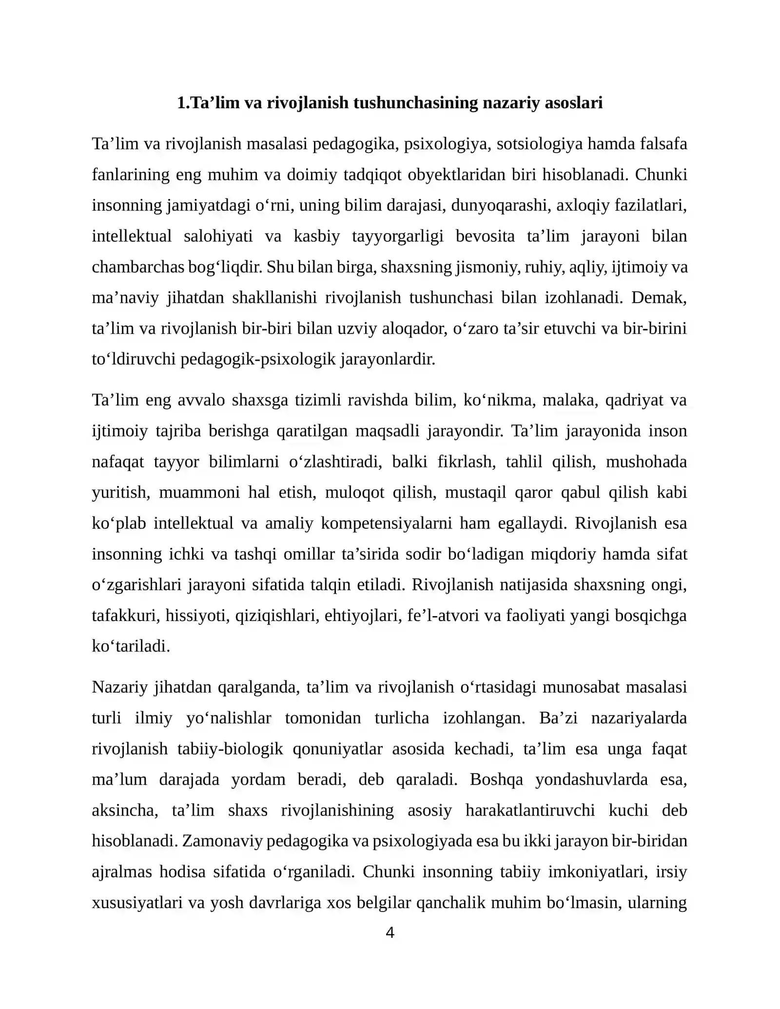 Ta'lim va rivojlanish muammolari 4