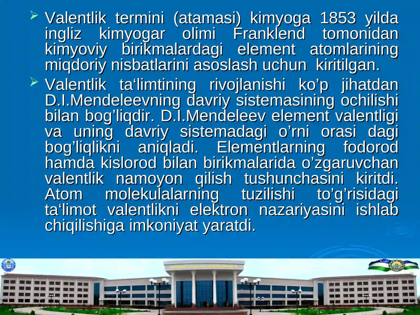 Kimyoviy elementlarning valentligi 4