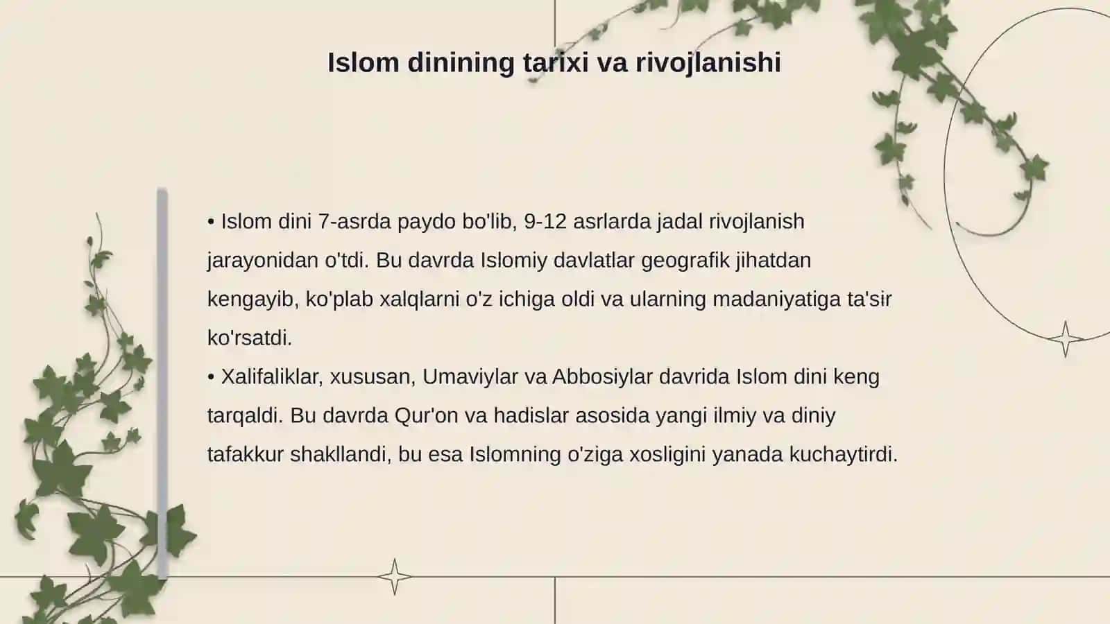 Uygʻonish davrida islom dinning ravnaq topishi referat slayd 4