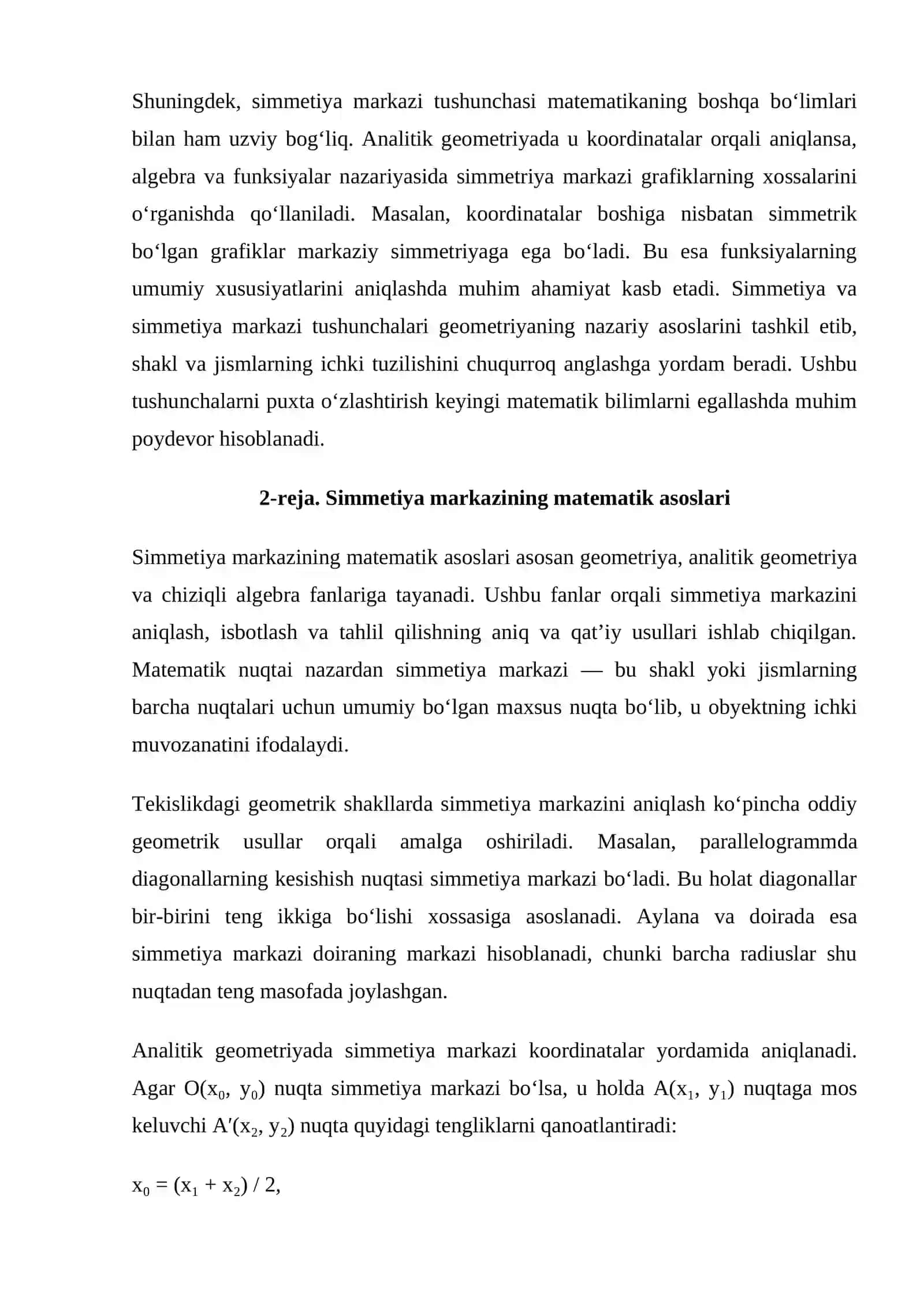 SIMMETIYA MARKAZI 4