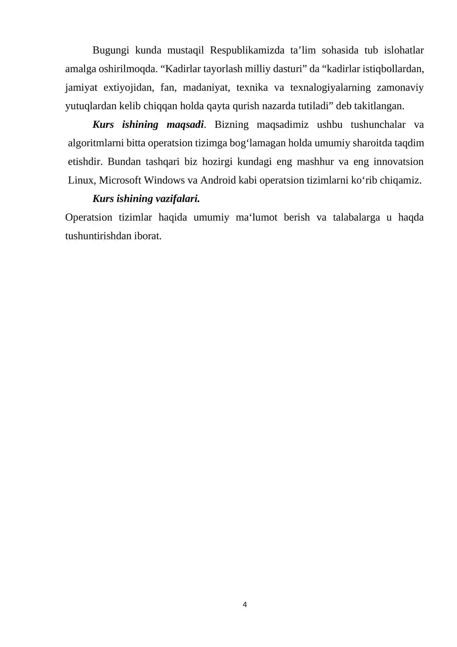 OPERATSION TIZIMLAR VA ULARNING VOSITALARI” 4
