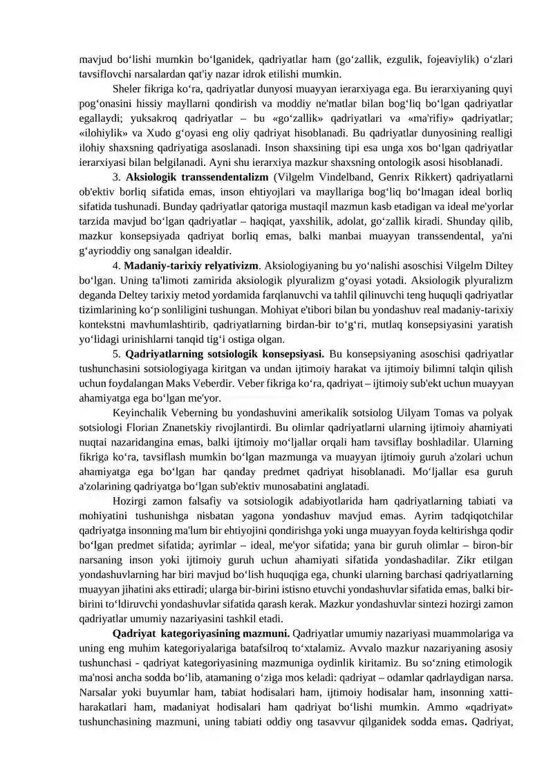 Qadriyatlar falsafasi (aksiologyia) 4