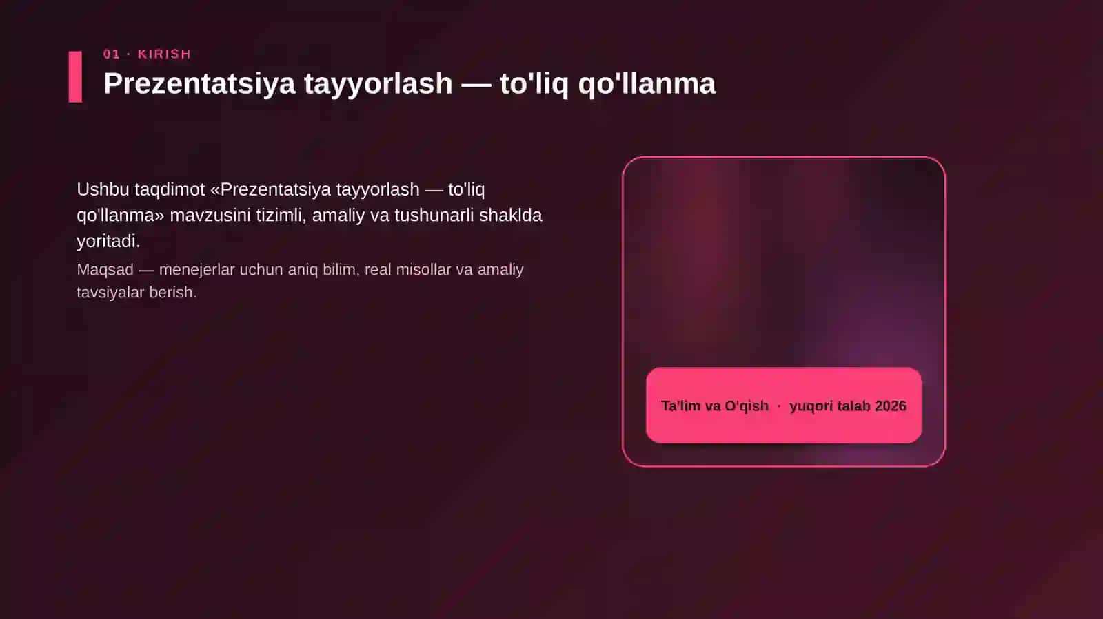 Prezentatsiya tayyorlash — to'liq qo'llanma 4