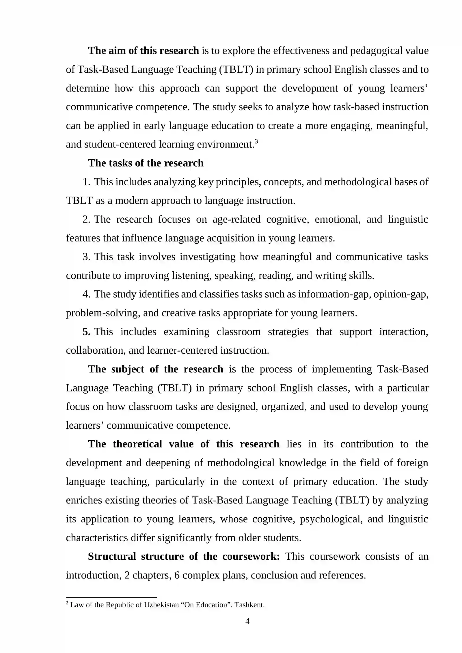 TASK-BASED LANGUAGE TEACHING IN PRIMARY SCHOOL ENGLISH CLASSES 4