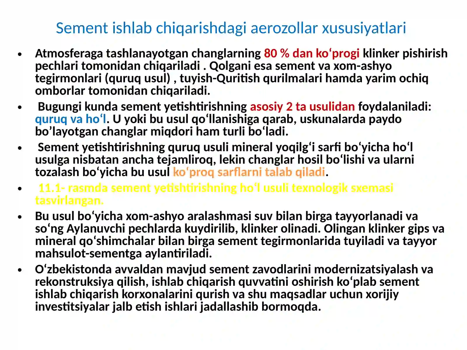 Sement ishlab chiqarishdagi aerozollar xususiyatlari 4