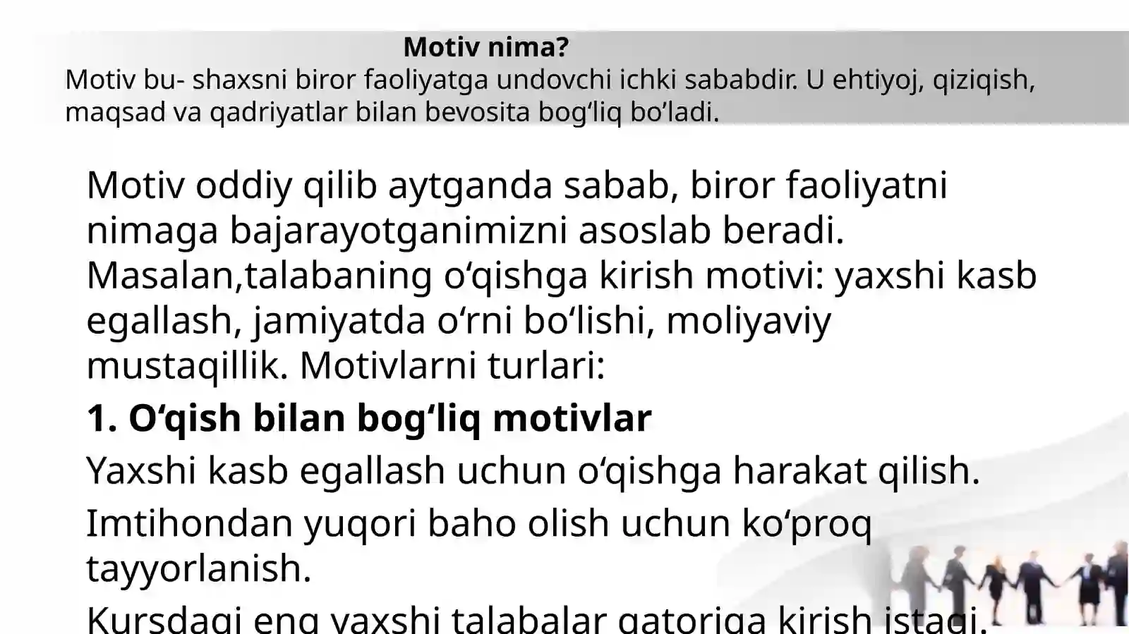 Motiv va motivatsiya 4