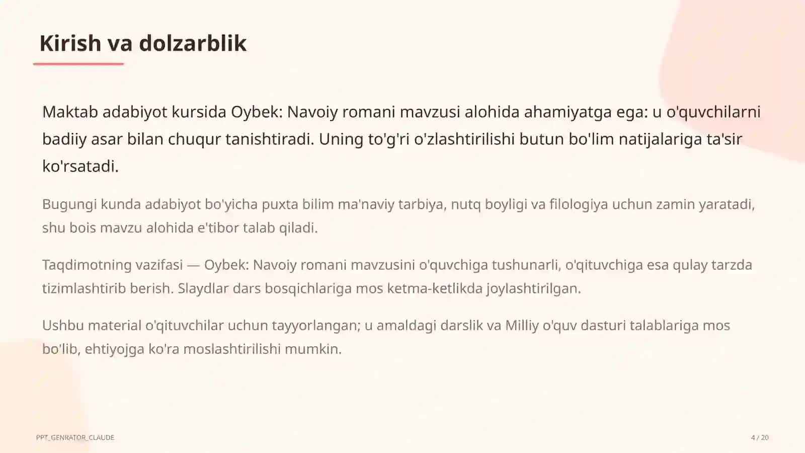 Oybek: Navoiy romani (10-sinf) 3