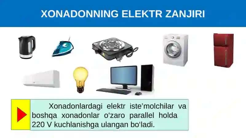 XONADONDAGI ELEKTR ZANJIRLARI VA ULASHLAR 4