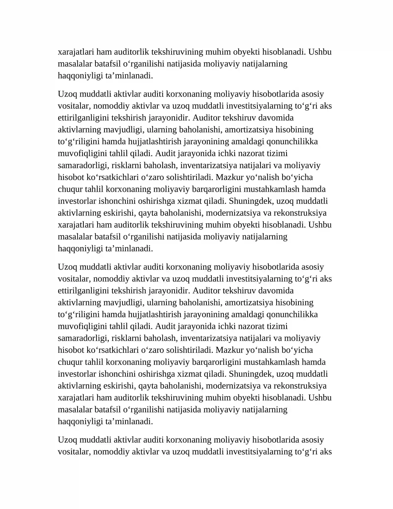 UZOQ MUDDATLI AKTIVLAR AUDITI 4