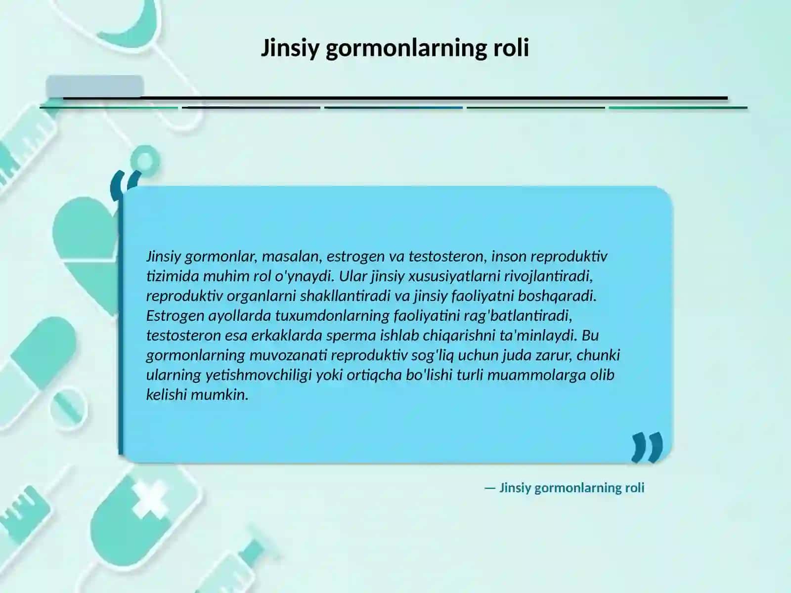 Steroidlar. Jinsiy gormonlar 4