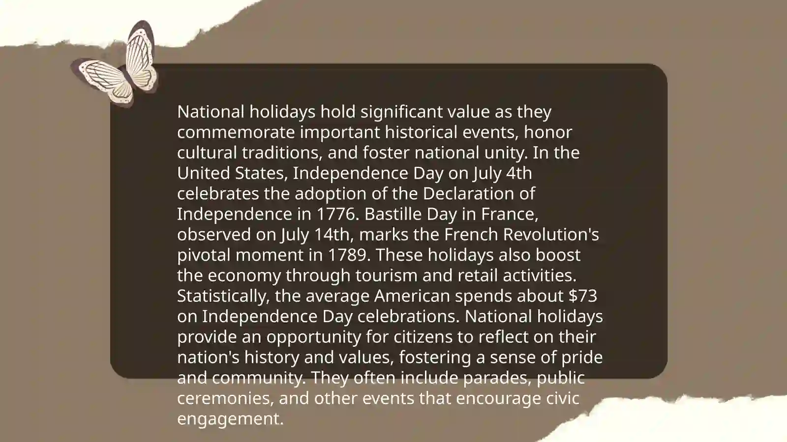 National holidays 4