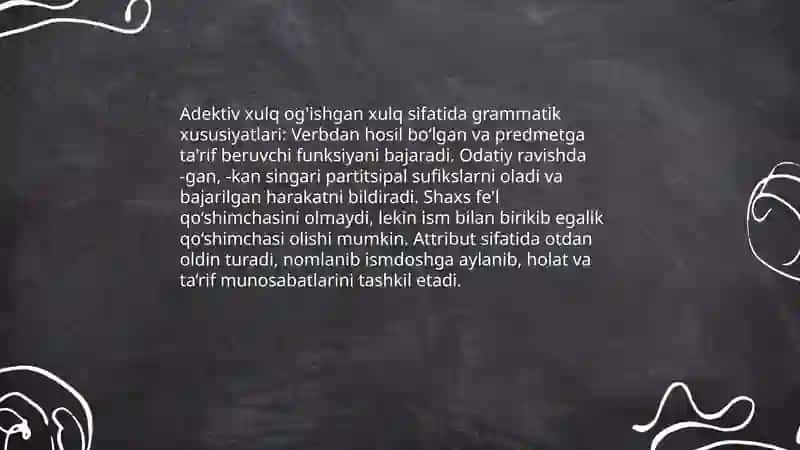 Adektiv xulq og'ishgan xulq sifatida 4