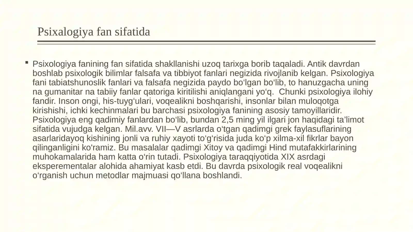 Psixologiyaning mustaqil fan sifatida shakillanishi 4