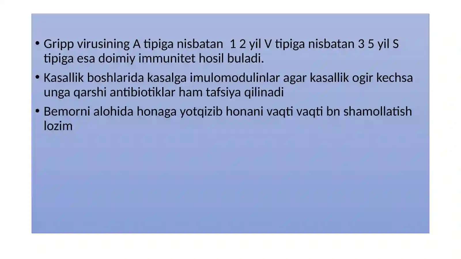 Gripp, Paragripp, Epidemik parotit, Qizamiq RS – viruslari, Poliomielit, Quzgatgankasalliklar tashkili, Labarator diognostikasi 4