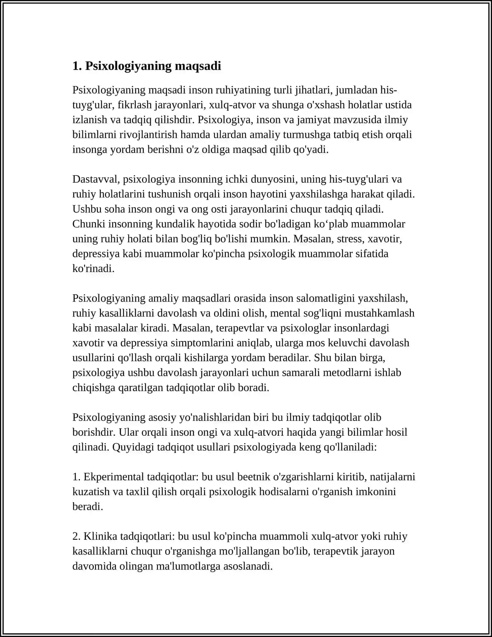 PSIXOLOGIYANING PREDMETI, MAQSADI VA VAZIFALARI 4