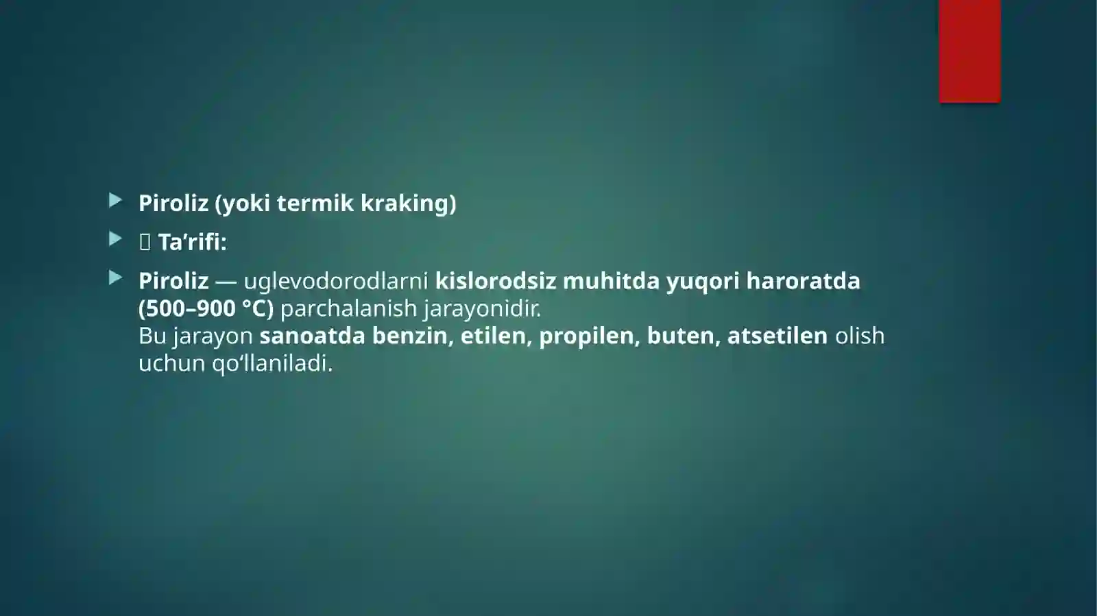 NEFT VA GAZ KIMYOSI HASANOV SAMARIDDINNING NEFTNI BIRLAMCHI QAYTA ISHLASH FANIDAN TAYYORLAGAN TAQDIMOTI 4
