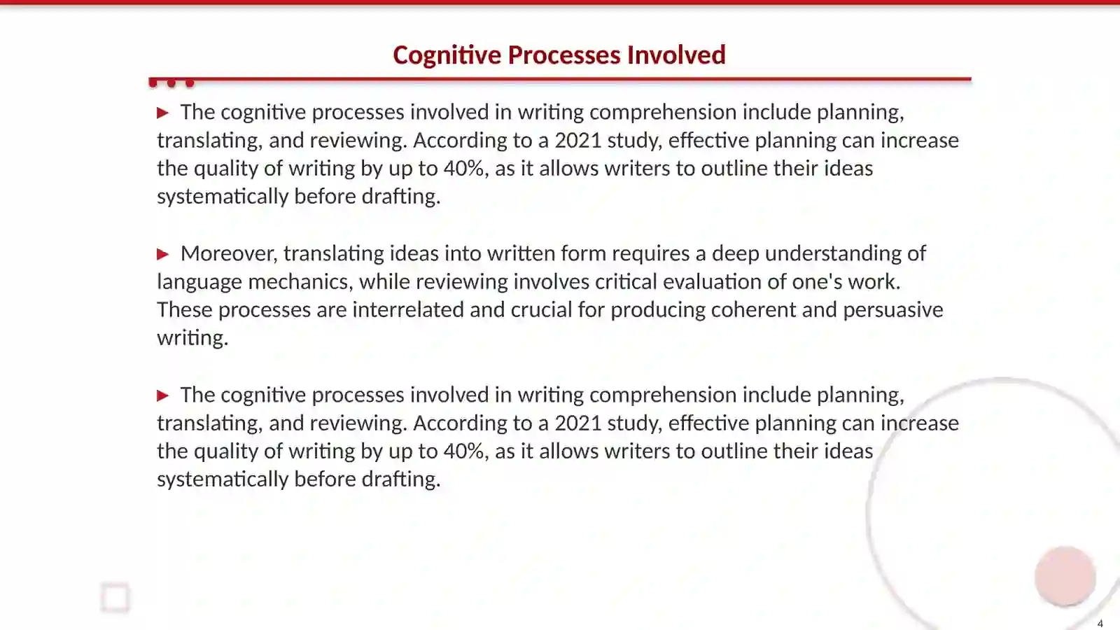 Writing comprehension 4