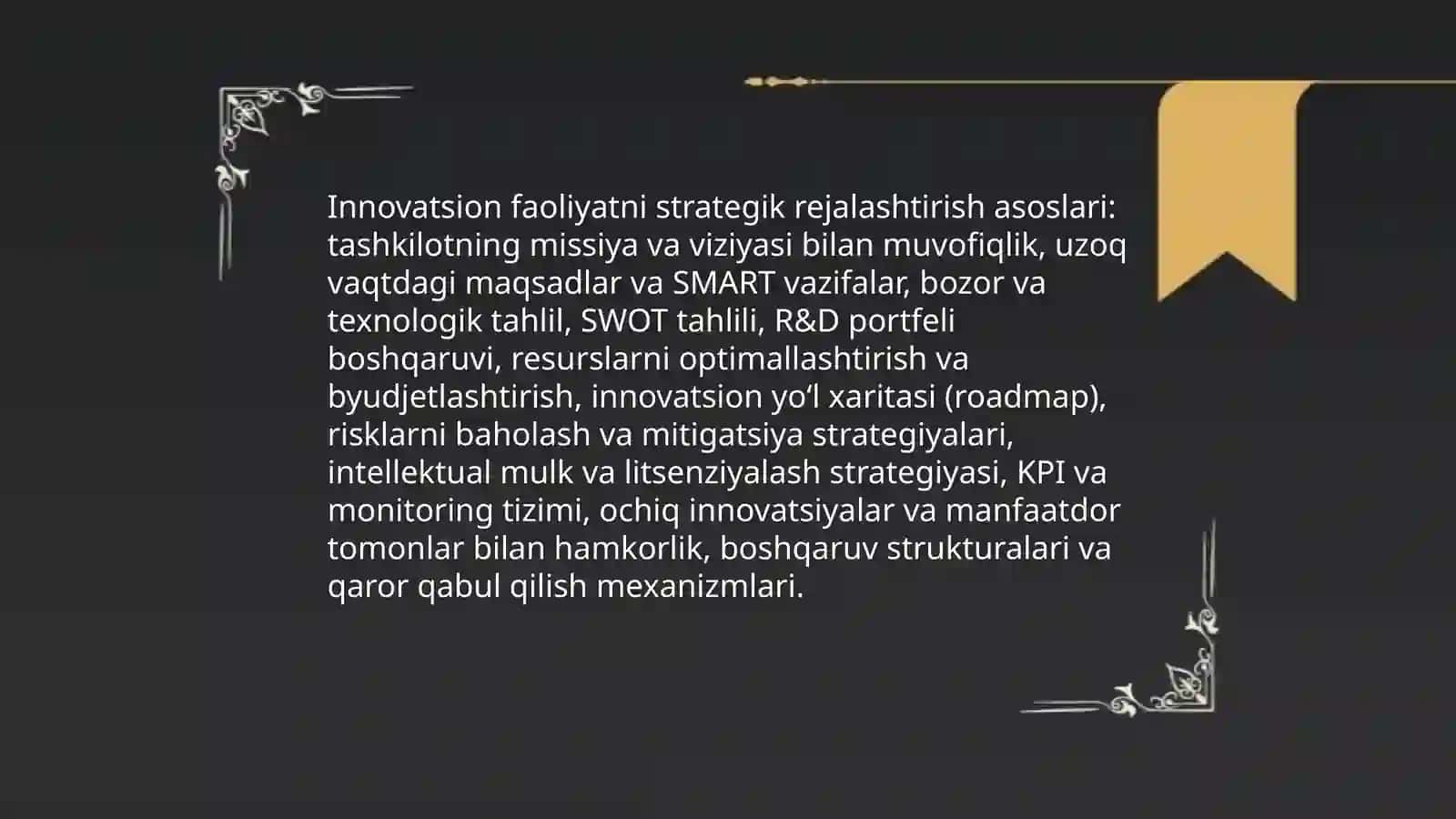 Innovatsion faoliyatni strategik boshqarish 4