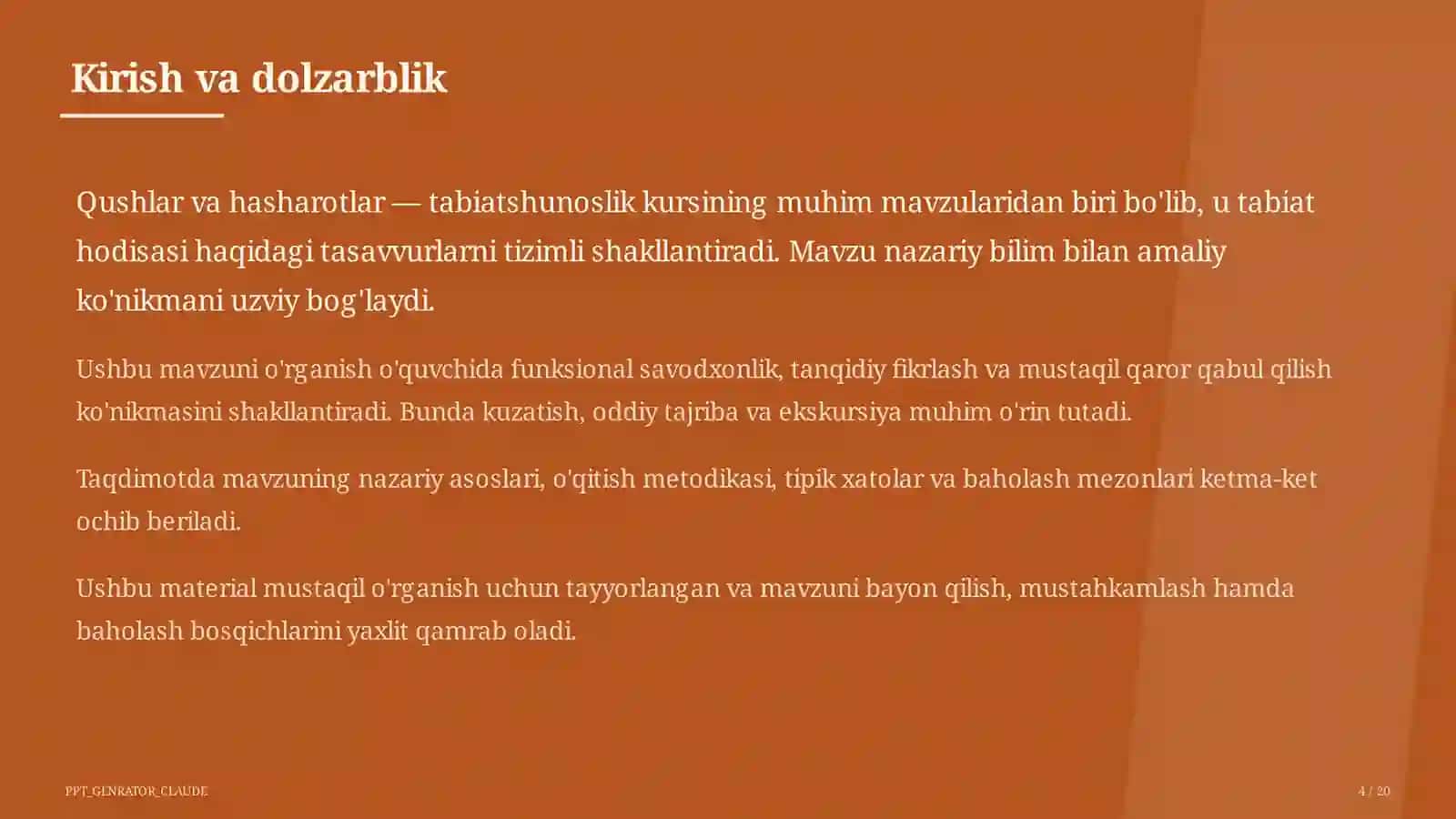 Qushlar va hasharotlar (2-sinf) 4