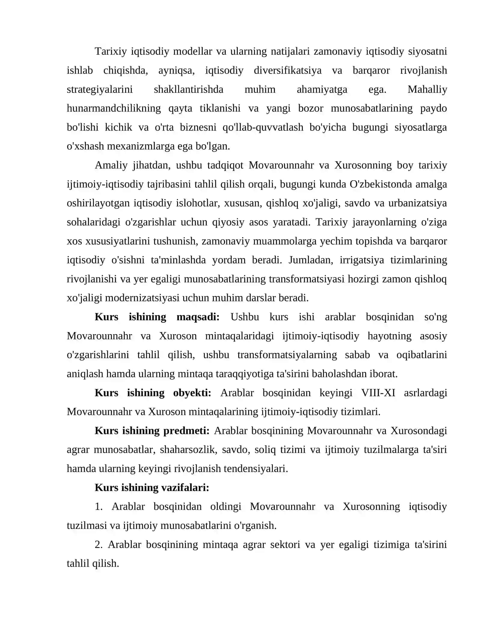 Arablar bosqinidan so’ng Movarounnahr va Xurosonda ijtimoiy-iqtisodiy hayot 4