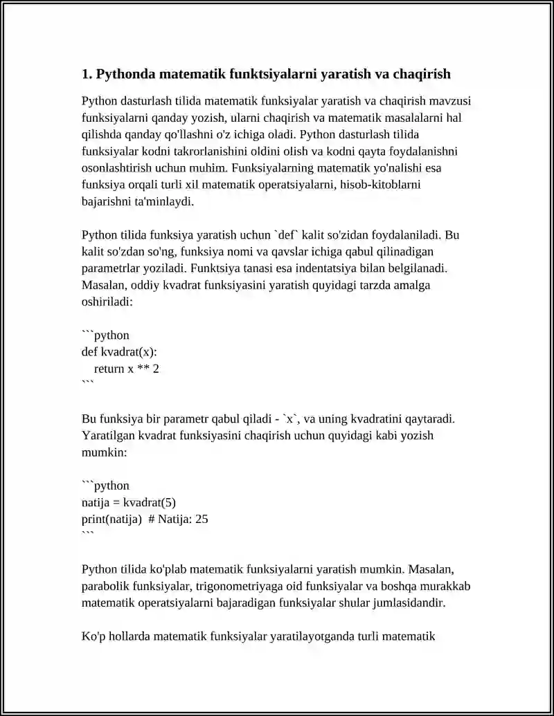 PYTHON DASTURLASH TILIDA FUNKSIYALAR 4
