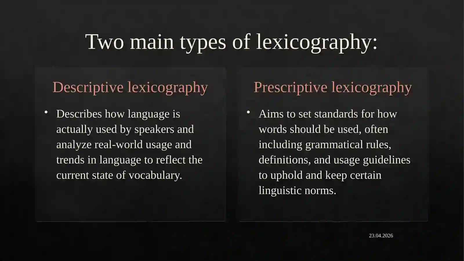 Lexicography. Dictionaries’ types 4