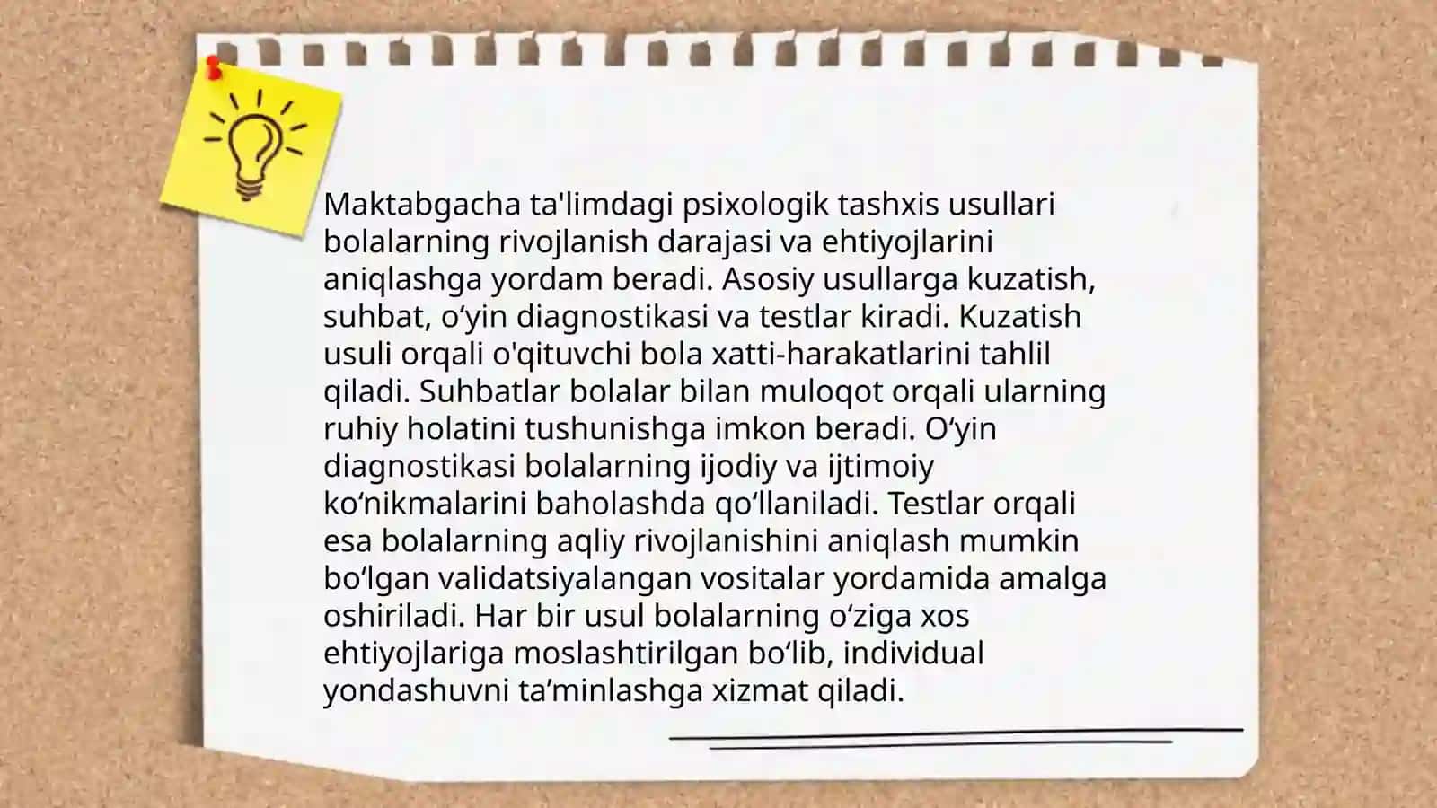 Maktabgacha taʼlim tarbiyachilari uchun "Pedagogik-psixologik tashxis mohiyati" 4